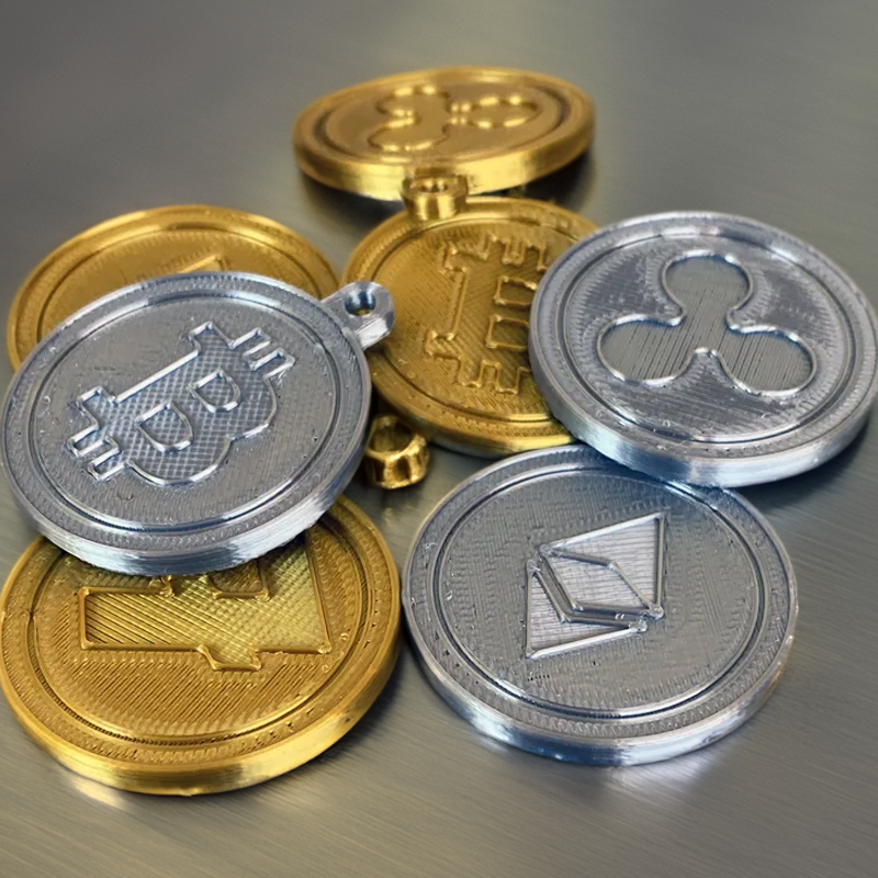 3D Printed Keychain with Crypto Logos πͺπ